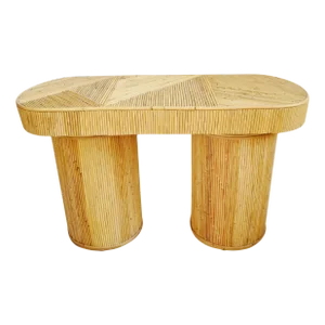 Vintage Deco Rattan Stick Console Table