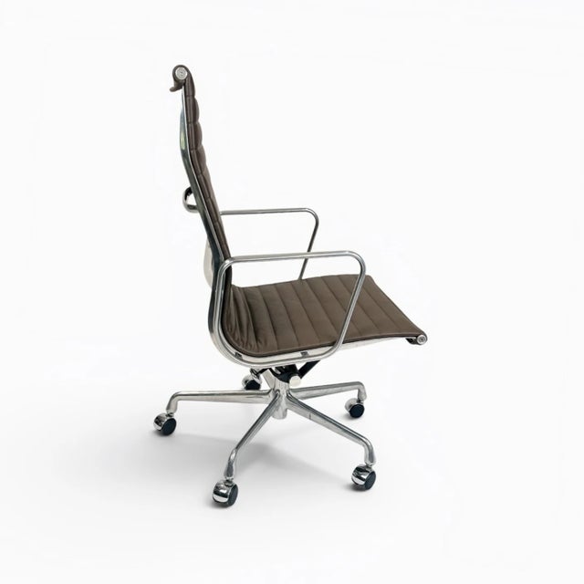 Herman Miller Herman Miller Eames Aluminum Group High-Back Executive Office Chair - Brown Leather For Sale - Image 4 of 11