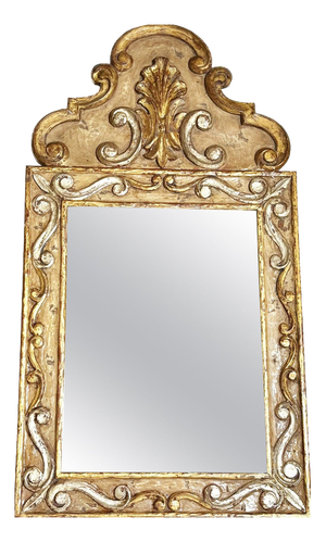 Patinated Wood Mirror, France, 20th Century
