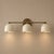 Not Yet Made - Made To Order Handcrafted Solid Brass 3-Light Wall Sconce, Antique Brass Vanity Light With White Shades For Sale - Image 5 of 8