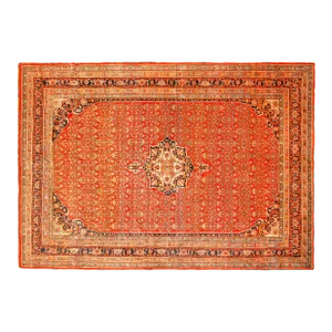 Antique Persian Bidjar Oriental Rug, in Room size, with Central Medallion