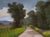 Idaho Road by Samantha Buller | Oil on Arches paper mounted on cradled panel winding rural road scene For Sale