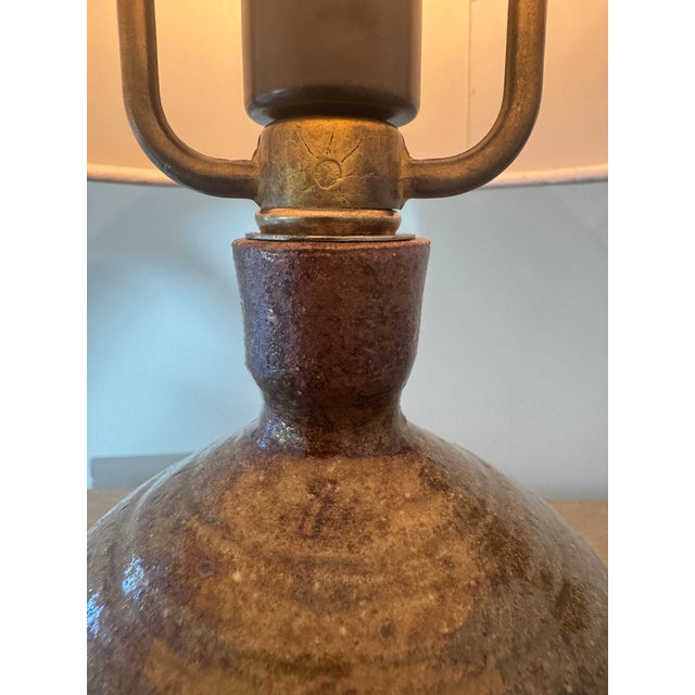 Mid 20th Century Tiny Vintage Ceramic Lamp, France For Sale - Image 5 of 14