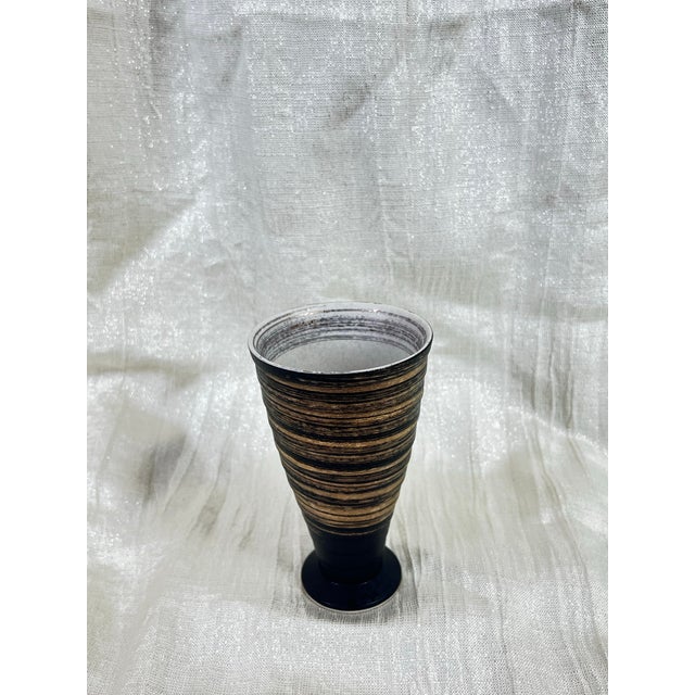 Contemporary Vintage Japanese Arita Ware Gold Ceramic Sake Beer Goblet Cup 5.5” For Sale - Image 3 of 10