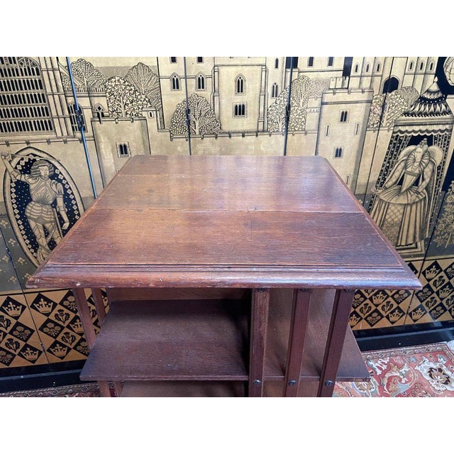 Revolving Bookcase in Oak by G. Borgeaud, Paris, France For Sale - Image 3 of 6