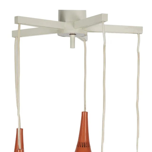 Orange Space Age Orange & White 5-Orb Pendant Lamp For Sale - Image 8 of 9
