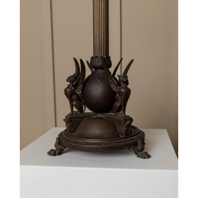 Metal Antique Empire Metal Table Lamp, 1910s For Sale - Image 7 of 10