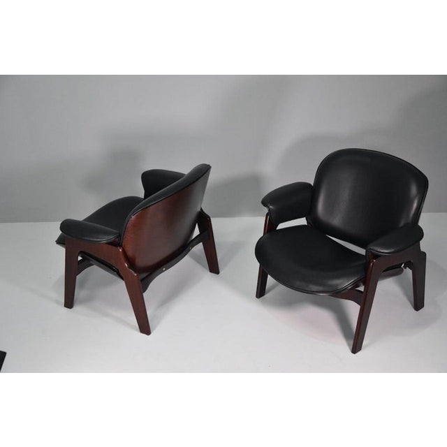 Vintage Chairs in Wood and Leather by Ico Parisi for Mim Roma, 1960s, Set of 2 For Sale - Image 15 of 18
