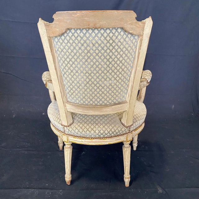 French Louis XVI 19th Century Armchairs -A Pair For Sale - Image 11 of 13