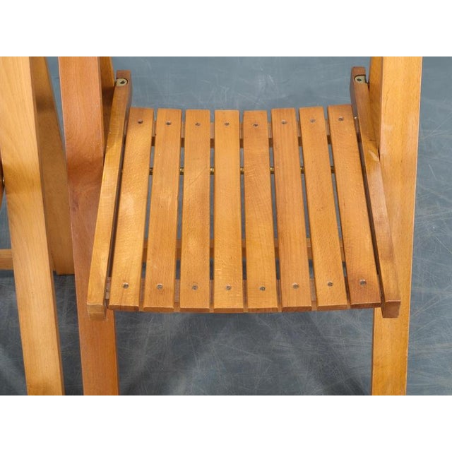 Wood Trieste Folding Chairs by Aldo Jacober for Alberto Bazzani, 1960s, Set of 4 For Sale - Image 7 of 18