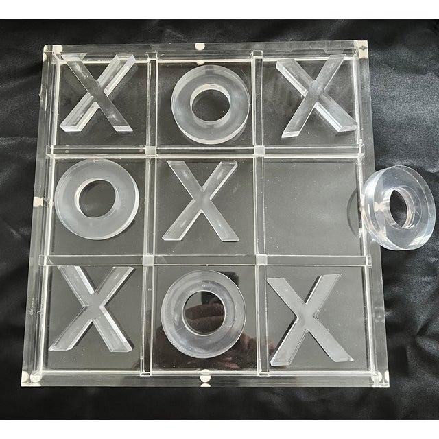 Mid 20th Century Acrylic Tic Tac Toe Board & Pieces X's O's For Sale - Image 5 of 5