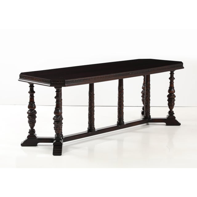 1920's French Walnut Dining Table Or Conference Table For Sale - Image 9 of 12