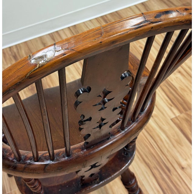 Antique Carved Wood Windsor Chair For Sale - Image 15 of 17