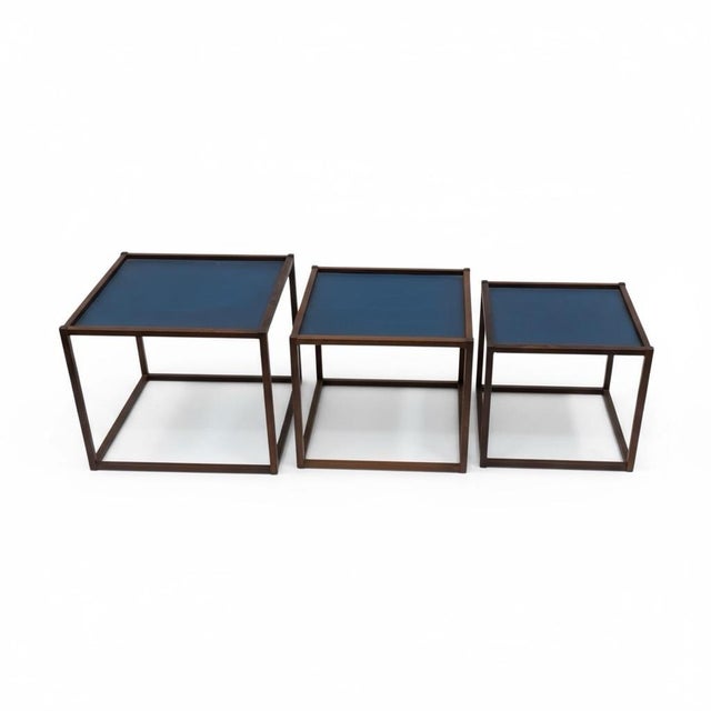 Kai Kristiansen Mid-Century Danish Modern Rosewood Nesting Tables by Bodil Kjaer for E. Pedersen & Son For Sale - Image 4 of 6