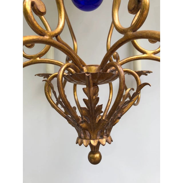 Gold English Giltiron Coronet Chandelier For Sale - Image 8 of 12