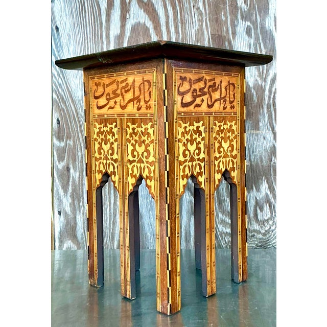 Vintage Boho Inlay Drinks Table For Sale - Image 11 of 12