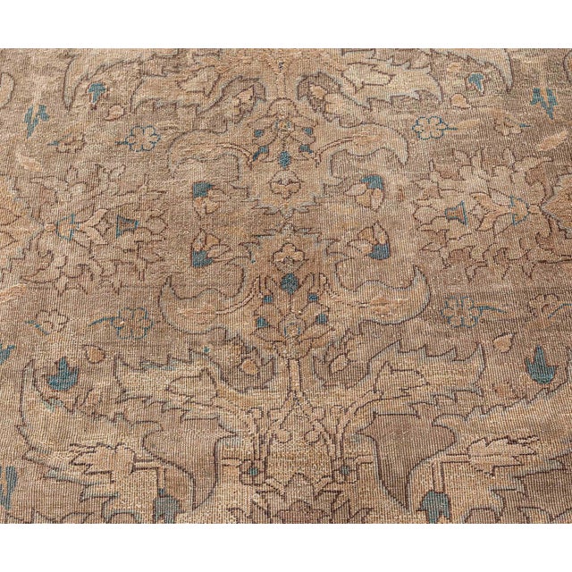 Vintage Indian Abstract Handmade Wool Rug For Sale - Image 4 of 8