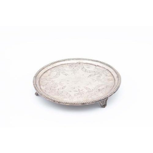 Circular Silver Catchall Dish For Sale - Image 4 of 4