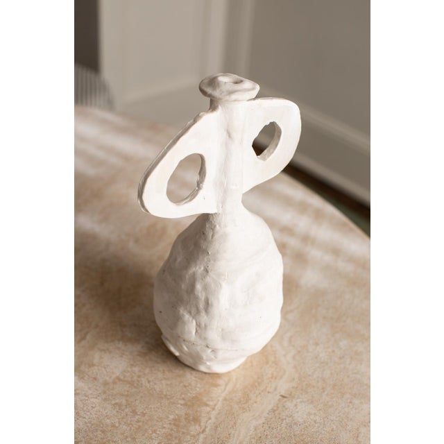 2020s Handmade Abstract Freeform White Vase For Sale - Image 5 of 7
