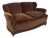 Italian Art Deco Two-Seater Sofa in Brown Velvet, 1930s For Sale