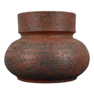 Studio Ceramic Vase in Reddish-Brown, 1960 For Sale