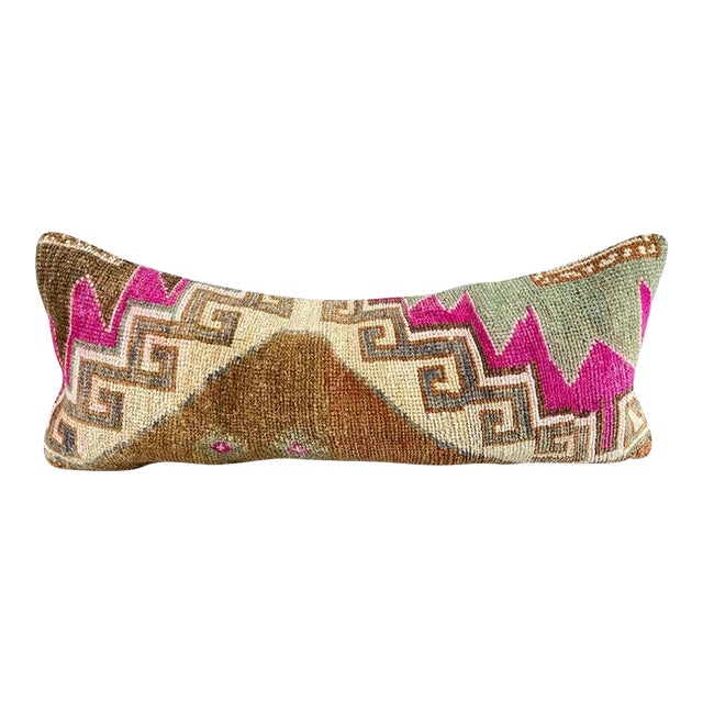 14 x 35 Lumbar Rug Pillow Radiance Haven Turkish Pillow Cushion Cover For Sale