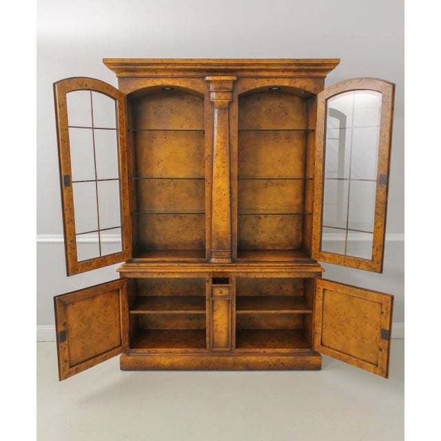 Traditional Theodore Alexander Burl Walnut 2 Piece China Cabinet For Sale - Image 3 of 13