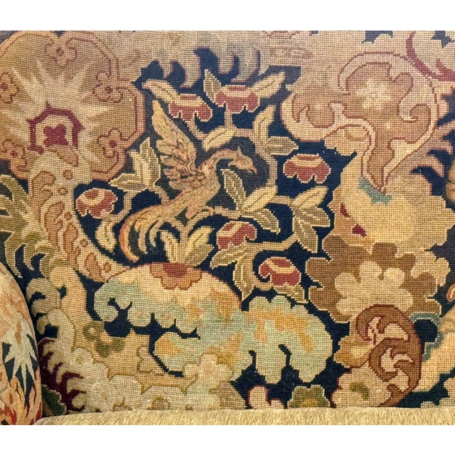 Antique Needlepoint Tapestry Settee For Sale - Image 4 of 6