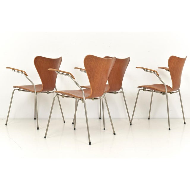 Mid-Century Modern Chairs by A. Jacobsen for Fritz Hansen, Set of 4 For Sale - Image 3 of 12