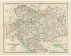 Antique Map of the Austro-Hungarian Monarchy, 1903