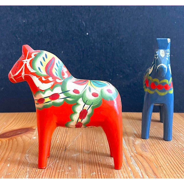 Vintage Swedish Dala Horse, 1960s, Set of 2 For Sale - Image 3 of 15