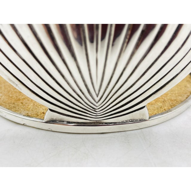 Silver Vintage Shell Shaped Wine Bottle Coaster by Emilia Castillo, Mexico 1980's For Sale - Image 8 of 13