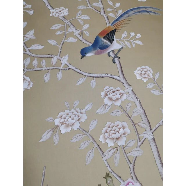 Not Yet Made - Made To Order Peonies Garden Chinoiserie Handmade Wallpaper Mural - Set of 6 For Sale - Image 5 of 6