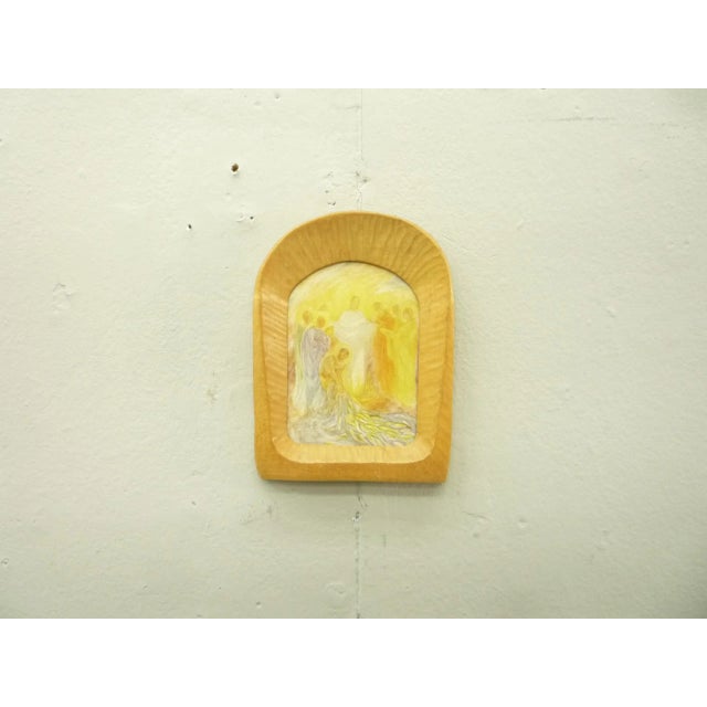 Tan Anthroposophical Limewood Photo Frame, 1950s For Sale - Image 8 of 8
