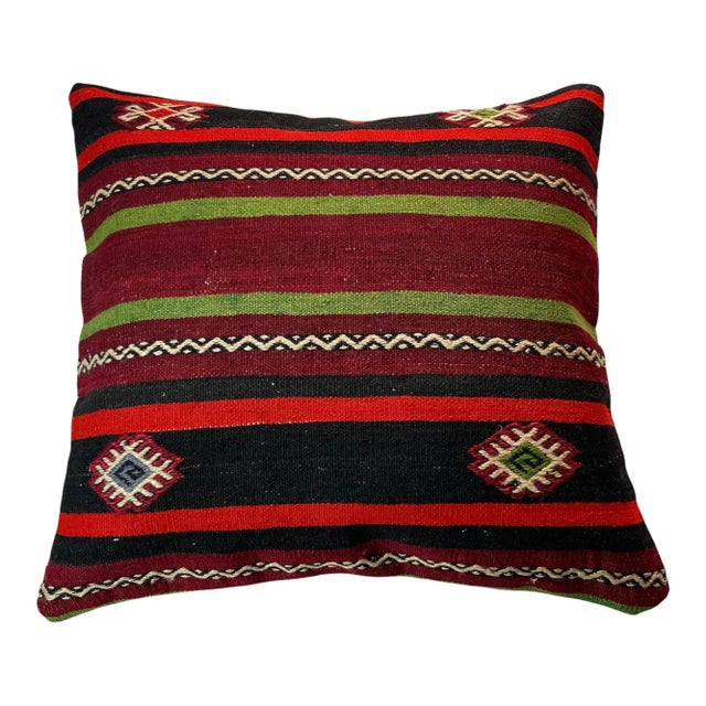 Textile Turkish Kilim Cushion Cover For Sale - Image 7 of 11