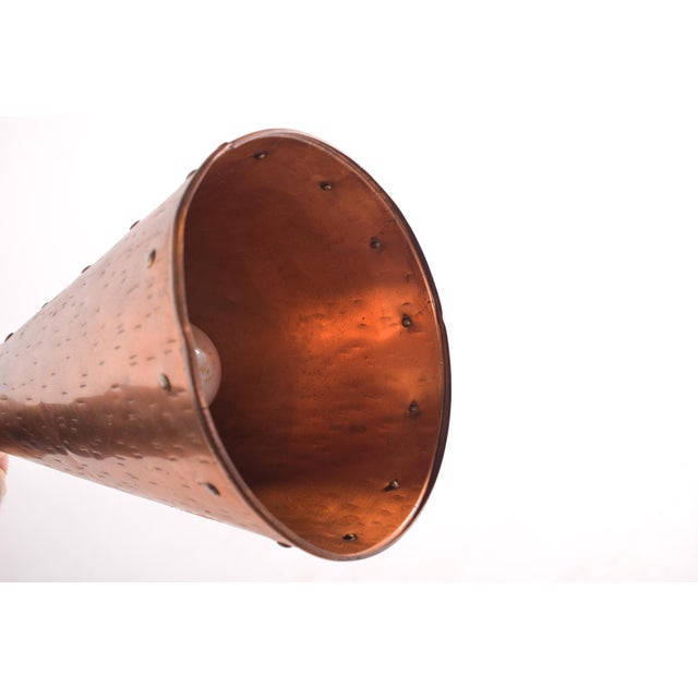 Danish Hand-Hammered Copper Pendant Lamp by E.S Horn Aalestrup, 1950s For Sale - Image 4 of 5