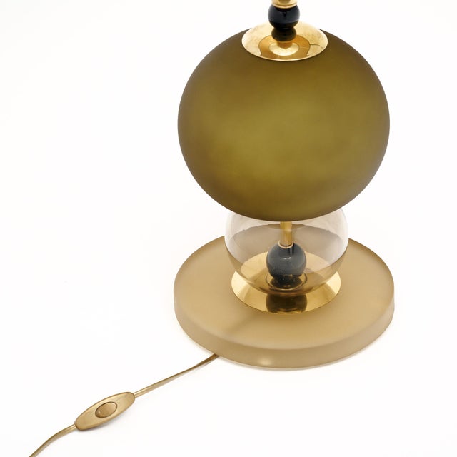 Murano Glass Green Sottsass Style Lamps For Sale - Image 9 of 9