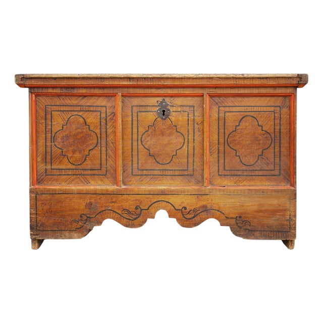 Tyrolean Painted Fir Chest, Late 18th Century For Sale
