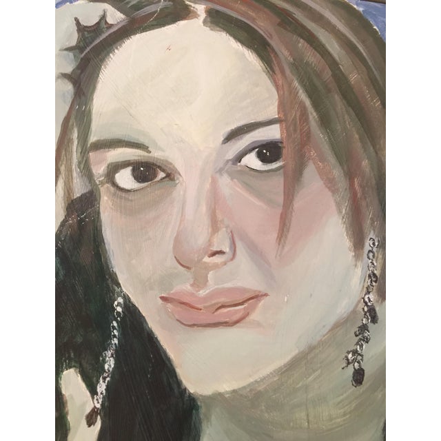 1970s Abstract Figurative Female Painting, Framed For Sale - Image 4 of 7