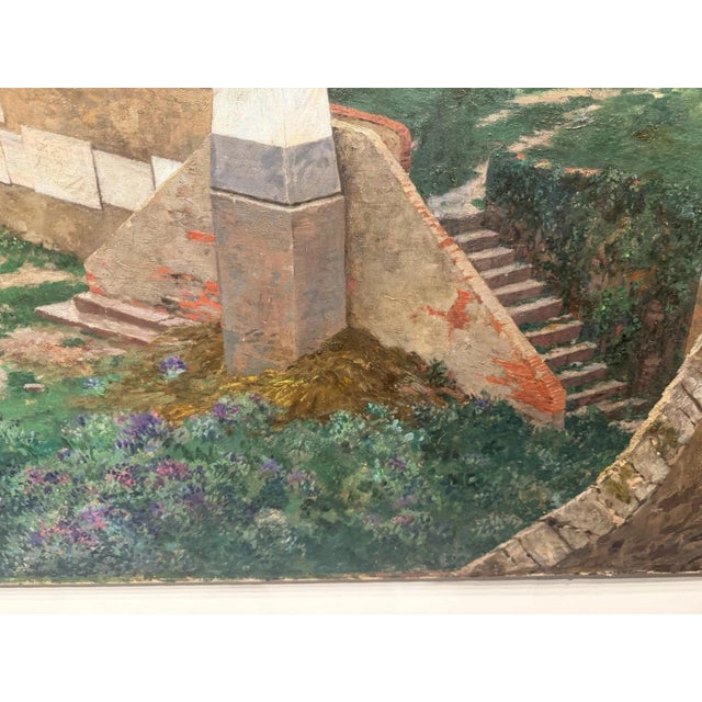 Late 19th Century Hans Richard von Volkmann, Campo Santo, 1895, Oil Painting on Canvas For Sale - Image 5 of 13