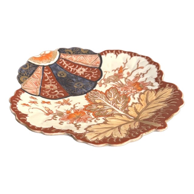 Antique Japanese Imari Leaf Dish, 1900 For Sale