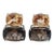 Christina Addison Double Cushion Earrings With Citrine and Smoky Topaz - a Pair For Sale