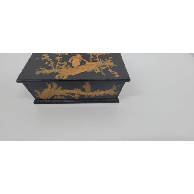 Asian 1920s Vintage Black Asian Box For Sale - Image 3 of 8