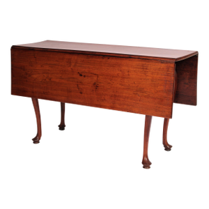 Antique Queen Anne Style Cherry Wood Drop Lea Table