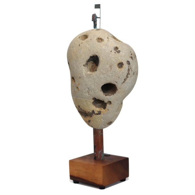 Astro 015 - 3d Three Dimensional Vertical Original Contemporary Abstract Mixed Media Stone Sculpture by Kevin Perrault For Sale In Los Angeles - Image 6 of 11
