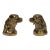 Pair of Brass Spaniel-Head Bookends Mid-20th Century For Sale