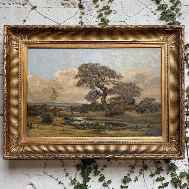 A beautifully accomplished 19th century landscape by Théodore Baron (1840–1899), distinguished by its elegant brushwork,...