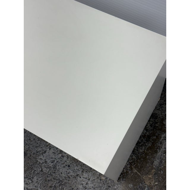 Wood Custom Design White Lacquered Side Table For Sale - Image 7 of 12