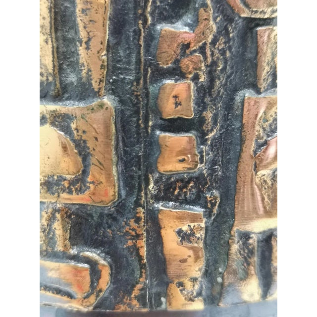 Brutalist Handmade Artisan Bronze and Hammered Copper Vase, 1970s For Sale - Image 10 of 12