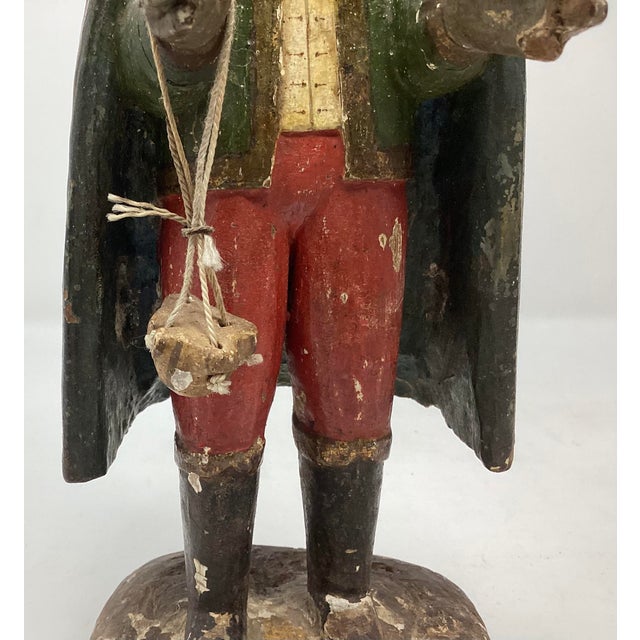 Late 18th Century Spanish Colonial Hand Carved Santos of a Black King Bearing a Gift. Part of a Larger Nativity Scene. For Sale In Phoenix - Image 6 of 6